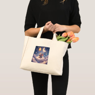 Olifant en maan om middernacht kleine tote mini tote bag
