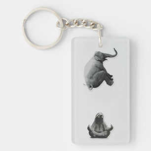 Olifant en Mediterende Luiaard Harmonie Sleutelhanger