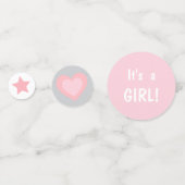 Olifant en moeder meisje Baby shower Confetti (Voorkanten)