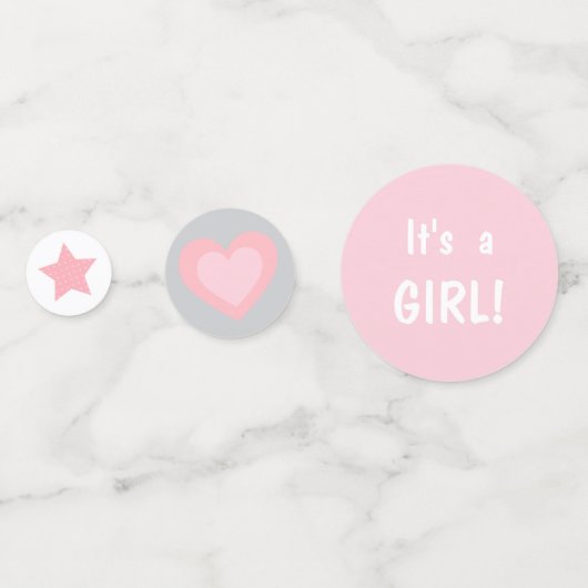 Olifant en moeder meisje Baby shower Confetti (Voorkanten)