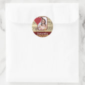 Olifant en muziekblad ronde sticker (Tas)