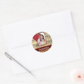 Olifant en muziekblad ronde sticker (Envelop)