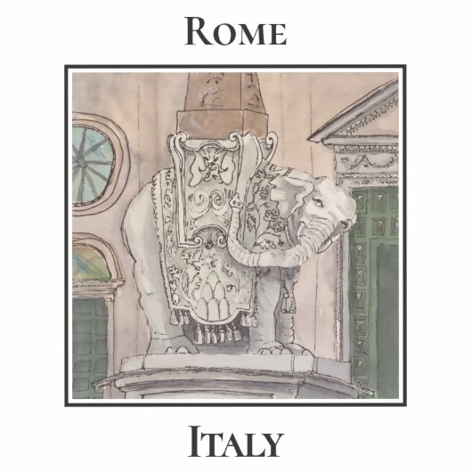 Olifant en Obelisk, Piazza della Minerva in Rome Sticker (Voorkant)