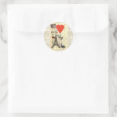 olifant en rode hartballonnen ronde sticker (Tas)