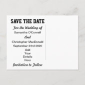 Olifant en rood hart slaan de datum op aankondigingskaart (Achterkant)