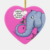 Olifant en specht Misverstand Keramisch Ornament (Voorkant)