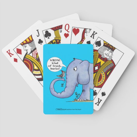 Olifant en specht Misverstand Pokerkaarten (Achterkant)