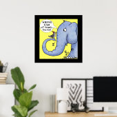 Olifant en specht Misverstand Poster (Thuiskantoor)