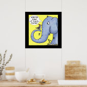 Olifant en specht Misverstand Poster (Keuken)