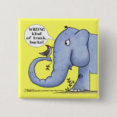 Olifant en specht Misverstand Vierkante Button 5,1 Cm (Voorkant)