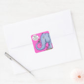 Olifant en specht Misverstand Vierkante Sticker (Envelop)