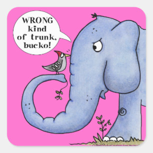 Olifant en specht Misverstand Vierkante Sticker