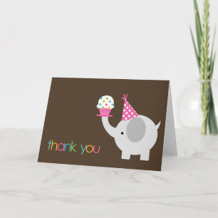 Olifant en Taart Bedankkaartjes Bedankkaart