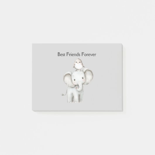 Olifant en Vogel Beste Vrienden Post-it® Notes (Voorkant)