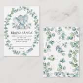 Olifant Eucalyptus Groen Krans Luier Raffle Informatiekaartje (Voorkant / Achterkant)