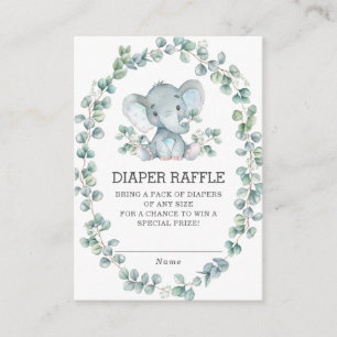 Olifant Eucalyptus Groen Krans Luier Raffle Informatiekaartje
