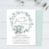 Olifant Eucalyptus Koppels Baby shower Uitnodiging