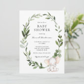 Olifant Eucalyptus krans Baby shower Kaart (Staand voorkant)