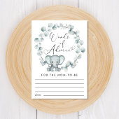Olifant Eucalyptus Woorden van advies Baby shower Informatiekaartje