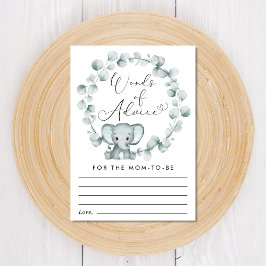 Olifant Eucalyptus Woorden van advies Baby shower Informatiekaartje