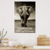 Olifant | Facultatief Citaat, Gezegde, Tekst Poster (Keuken)