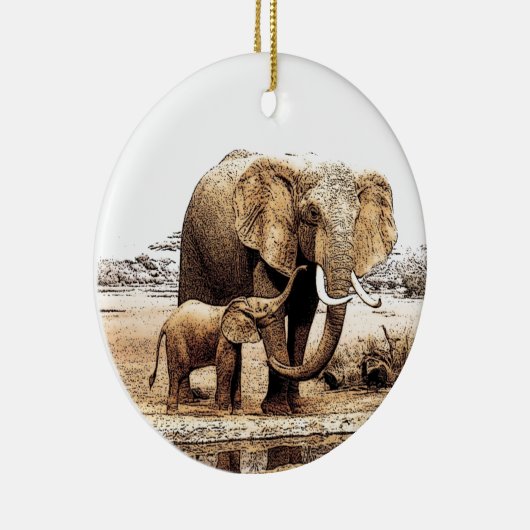 Olifant familie kerst ornament (Rechts)