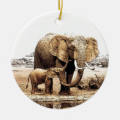 Olifant familie kerst ornament (Voorkant)