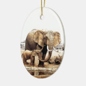 Olifant familie kerst ornament (Links)