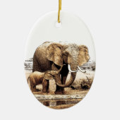 Olifant familie kerst ornament (Voorkant)