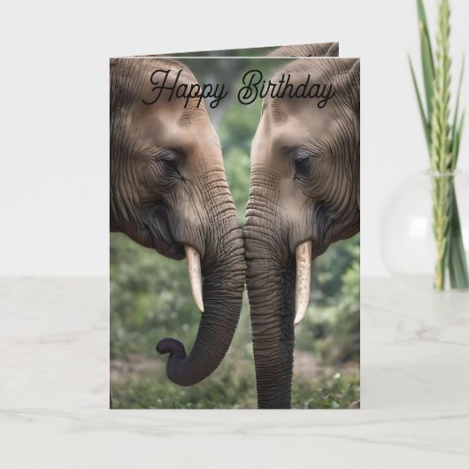 Olifant Familie Liefde Verjaardag Kaart. Kaart (Voorkant)