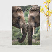 Olifant Familie Liefde Verjaardag Kaart. Kaart (Gele Bloem)
