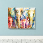Olifant familie schilderij muur kunst op doek canvas afdruk (Insitu (Houten vloer))