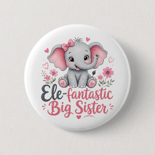 Olifant-fantastisch ontwerp voor grote zus met oli ronde button 5,7 cm