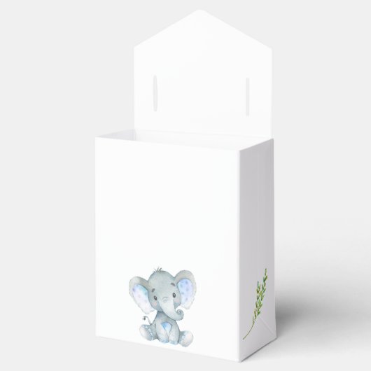 Olifant Favor Box (Boy Baby shower) Bedankdoosjes (Geopend)