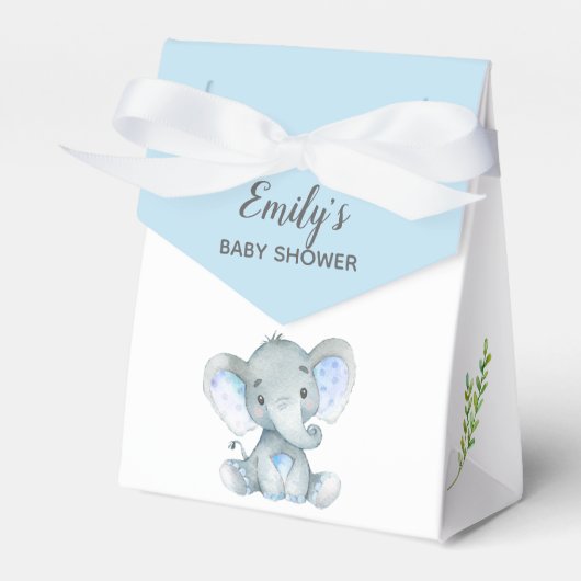 Olifant Favor Box (Boy Baby shower) Bedankdoosjes (Voorkant Zijde)