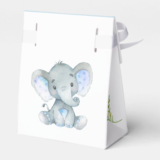 Olifant Favor Box (Boy Baby shower) Bedankdoosjes (Achterkant)