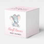 Olifant Favor Box - Meisje Baby shower Roze Bedankdoosjes (Voorkant Zijde)