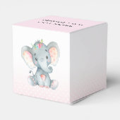 Olifant Favor Box - Meisje Baby shower Roze Bedankdoosjes (Achterkant)