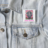Olifant Feestbeest Knop Vierkante Button 5,1 Cm (In situ)