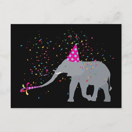 Olifant Feesten - Dieren Hebben een Feest Briefkaart (Voorkant)