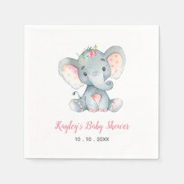 Olifant (Floral) Baby shower servet