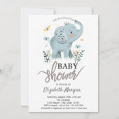 Olifant Flowers Vlinders Baby shower Kaart (Voorkant)