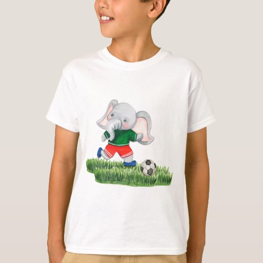 Olifant football speler waterverf compositie. t-shirt (Voorkant)