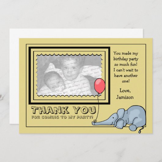 Olifant Foto Bedankt (Voorkant / Achterkant)