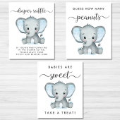 Olifant games gunsten Baby Boy Shower Poster Set