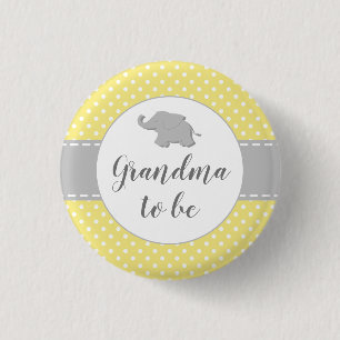 Olifant Geel Baby Shower Oma Wordt Ronde Button 3,2 Cm