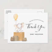 Olifant Geel Baby shower per Mail Dank U Briefkaart (Voorkant / Achterkant)