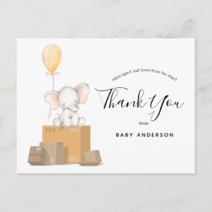 Olifant Geel Baby shower per Mail Dank U Briefkaart