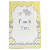 Olifant Geel en Grijs Baby shower Bedankt Medium Cadeauzakje (Achterkant)