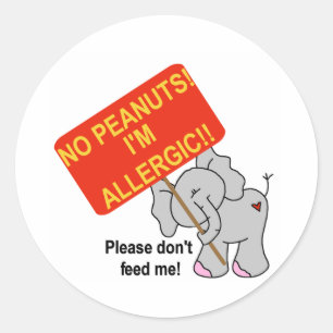 Olifant geen pinda's ronde sticker